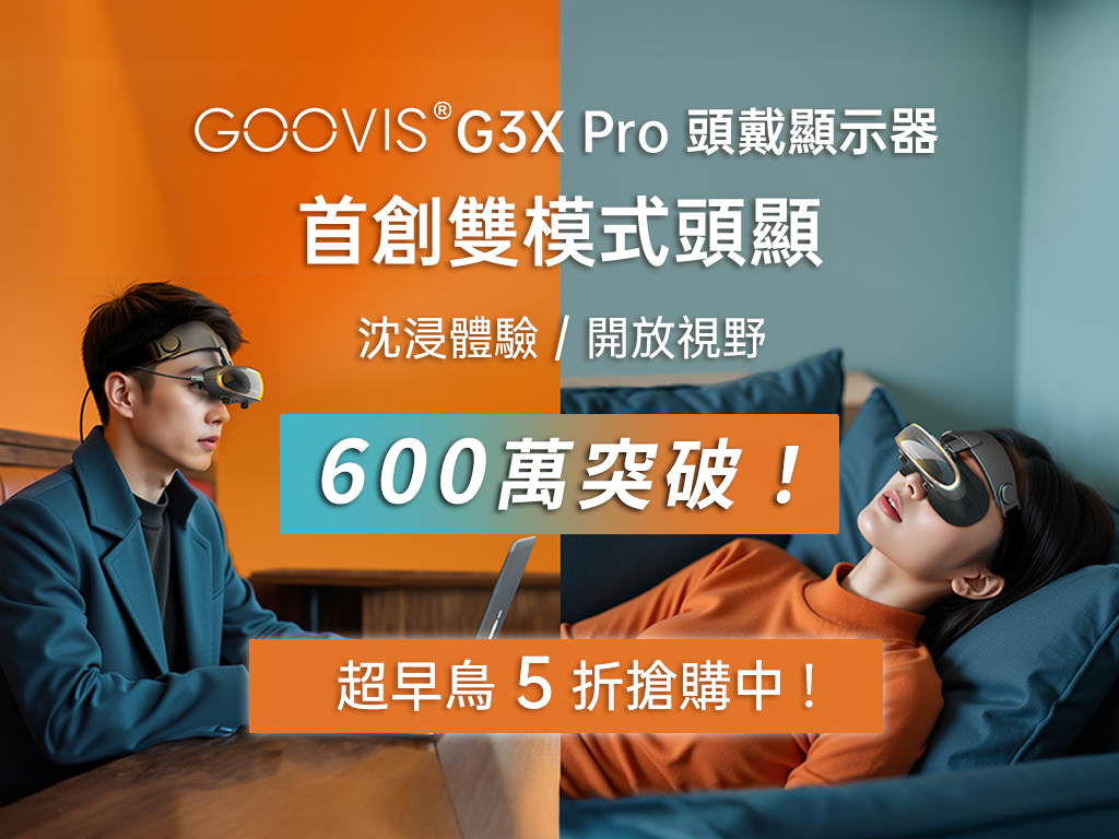 GOOVIS G3X Pro「 創新雙模式 」頭戴顯示器｜沉浸/開放，自由切換