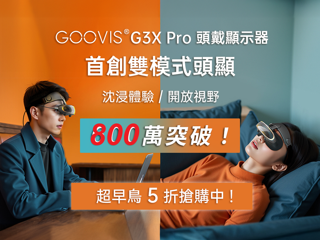 GOOVIS G3X Pro「 創新雙模式 」頭戴顯示器｜沉浸/開放，自由切換